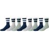 imageAmazon Essentials Mens Retro Stripe Crew Sock 8 PairsGreyNavyWhite