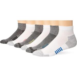 imageAmazon Essentials Mens Athletic Ankle Socks Breathable Cotton Blend Cushioned 6 PairsGreyWhite