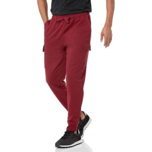 imageAmazon Essentials Mens Cargo Fleece Jogger Sweatpant with Relaxed FitDark Red