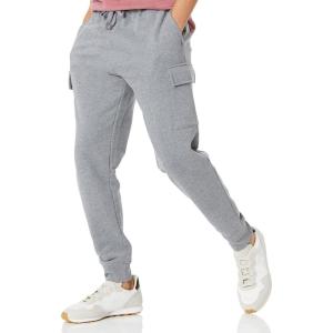 imageAmazon Essentials Mens Cargo Fleece Jogger Sweatpant with Relaxed FitLight Grey Heather
