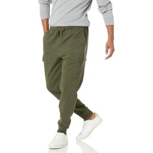 imageAmazon Essentials Mens Cargo Fleece Jogger Sweatpant with Relaxed FitOlive Heather