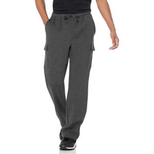 imageAmazon Essentials Mens Cargo Fleece Sweatpant with Open HemCharcoal Heather