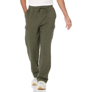 imageAmazon Essentials Mens Cargo Fleece Sweatpant with Open HemOlive Heather