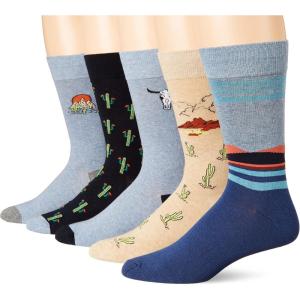 imageAmazon Essentials Mens Comfortable Patterned Dress Socks 5 PairsCactus