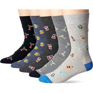 imageAmazon Essentials Mens Comfortable Patterned Dress Socks 5 PairsParty