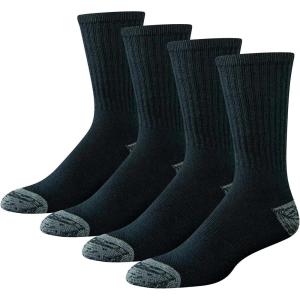 imageAmazon Essentials Mens Cotton Breathable Cushioned Performance Work Crew Sock 4 PairsBlack