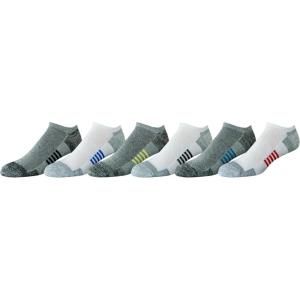 imageAmazon Essentials Mens Cotton Performance Cushioned No Show Socks for Men Breathable Athletic 6 PairsGreyWhite
