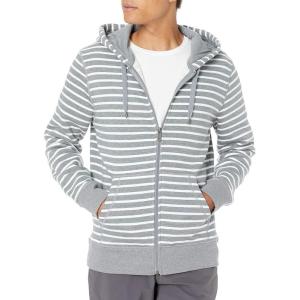 imageAmazon Essentials Mens FullZip Fleece Hoodie Available in Big ampamp TallGrey Heather Stripe