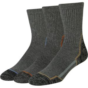 imageAmazon Essentials Mens Hiking Socks Comfortable Cushioned Crew Socks 3 PairsCharcoalBlack