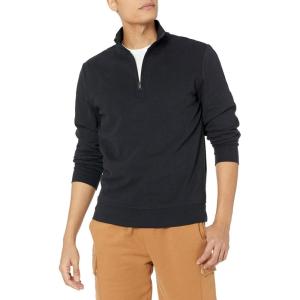 imageAmazon Essentials Mens Lightweight French Terry QuarterZip Mock Neck SweatshirtBlack
