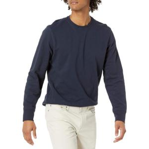 imageAmazon Essentials Mens LongSleeve Lightweight Fleece French Terry Crewneck SweatshirtDark Navy