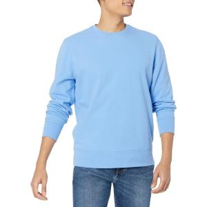 imageAmazon Essentials Mens LongSleeve Lightweight Fleece French Terry Crewneck SweatshirtFrench Blue