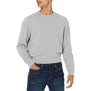 imageAmazon Essentials Mens LongSleeve Lightweight Fleece French Terry Crewneck SweatshirtLight Grey Heather