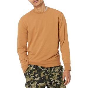 imageAmazon Essentials Mens LongSleeve Lightweight Fleece French Terry Crewneck SweatshirtTan