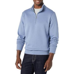 imageAmazon Essentials Mens LongSleeve QuarterZip Pullover Fleece SweatshirtBlue