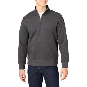 imageAmazon Essentials Mens LongSleeve QuarterZip Pullover Fleece SweatshirtCharcoal Heather