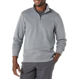 imageAmazon Essentials Mens LongSleeve QuarterZip Pullover Fleece SweatshirtMedium Grey Heather