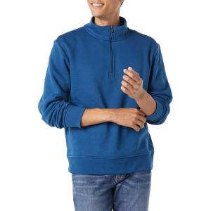 imageAmazon Essentials Mens LongSleeve QuarterZip Pullover Fleece SweatshirtTeal Blue