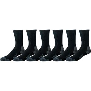 imageAmazon Essentials Mens Performance Cotton Moisture Control Socks Athletic Crew Breathable 6 PairsBlack