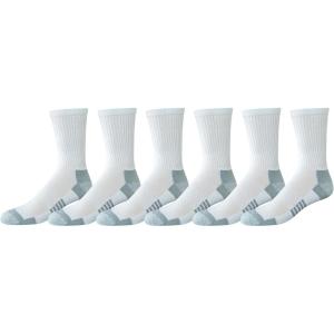 imageAmazon Essentials Mens Performance Cotton Moisture Control Socks Athletic Crew Breathable 6 PairsWhite
