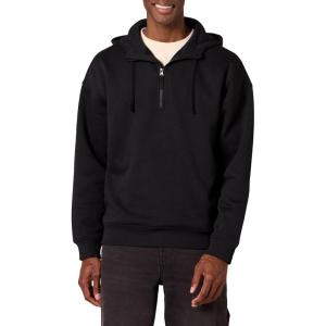 imageAmazon Essentials Mens QuarterZip OversizedFit Hoodie SweatshirtBlack