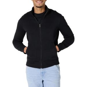 imageAmazon Essentials Mens Sweatshirt Mock Neck Fleece Zip UpBlack