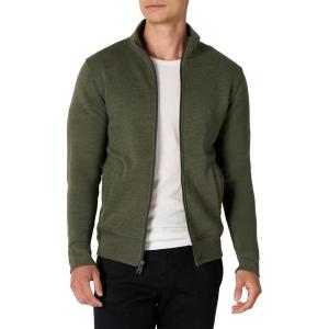 imageAmazon Essentials Mens Sweatshirt Mock Neck Fleece Zip UpOlive Heather