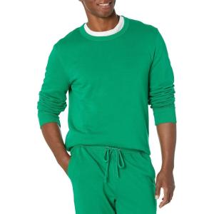 imageAmazon Essentials mens Crewneck Sweatshirt Lightweight LongSleeve French Terry Available in Big ampamp TallGreen