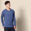 imageAmazon Essentials Long Sleeve Shirt for Men RegularFit Henley Available in Big ampamp TallBlue Heather