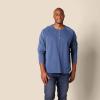 imageAmazon Essentials Long Sleeve Shirt for Men RegularFit Henley Available in Big ampamp TallBlue Heather