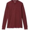imageAmazon Essentials Long Sleeve Waffle Henley Shirts for Men SlimFitBurgundy