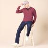 imageAmazon Essentials Long Sleeve Waffle Henley Shirts for Men SlimFitBurgundy