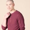 imageAmazon Essentials Long Sleeve Waffle Henley Shirts for Men SlimFitBurgundy