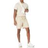 imageAmazon Essentials Mens 8quot Inseam RelaxedFit Drawstring Walk Shorts Available in Plus SizeKhaki Brown White Stripe