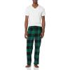 imageAmazon Essentials Mens Breathable Flannel Pajama Pant Available in Big ampamp TallBlack Green Buffalo Plaid
