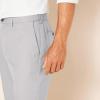 imageAmazon Essentials Mens ClassicFit ExpandableWaist FlatFront Dress PantLight Grey