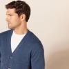 imageAmazon Essentials Mens Cotton Cardigan SweaterBlue Heather