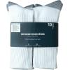 imageAmazon Essentials Mens Cotton Crew Socks  Comfortable Durable HalfCushioned 10 PairsWhite