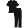 imageAmazon Essentials Mens Cotton Modal TShirt and FullLength Bottom Pajama SetBlack