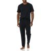imageAmazon Essentials Mens Cotton Modal TShirt and FullLength Bottom Pajama SetBlack