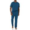 imageAmazon Essentials Mens Cotton Modal TShirt and FullLength Bottom Pajama SetDark Blue