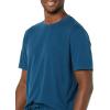 imageAmazon Essentials Mens Cotton Modal TShirt and FullLength Bottom Pajama SetDark Blue