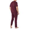 imageAmazon Essentials Mens Cotton Modal TShirt and FullLength Bottom Pajama SetDark Burgundy