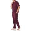 imageAmazon Essentials Mens Cotton Modal TShirt and FullLength Bottom Pajama SetDark Burgundy