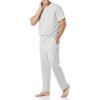 imageAmazon Essentials Mens Cotton Modal TShirt and FullLength Bottom Pajama SetGrey Heather