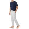 imageAmazon Essentials Mens Cotton Modal TShirt and FullLength Bottom Pajama SetGrey Puffin
