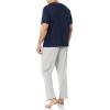 imageAmazon Essentials Mens Cotton Modal TShirt and FullLength Bottom Pajama SetGrey Puffin