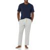 imageAmazon Essentials Mens Cotton Modal TShirt and FullLength Bottom Pajama SetGrey Puffin