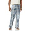 imageAmazon Essentials Mens Cotton Poplin FullLength Pajama Bottoms Pack of 2Dusty BlueNavy Plaid