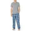 imageAmazon Essentials Mens Cotton Poplin FullLength Pajama Bottoms Pack of 2Navy Plaid